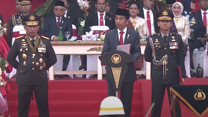 Presiden Jokowi Ajak Polri Terus Dedikasi di Hari Bhayangkara