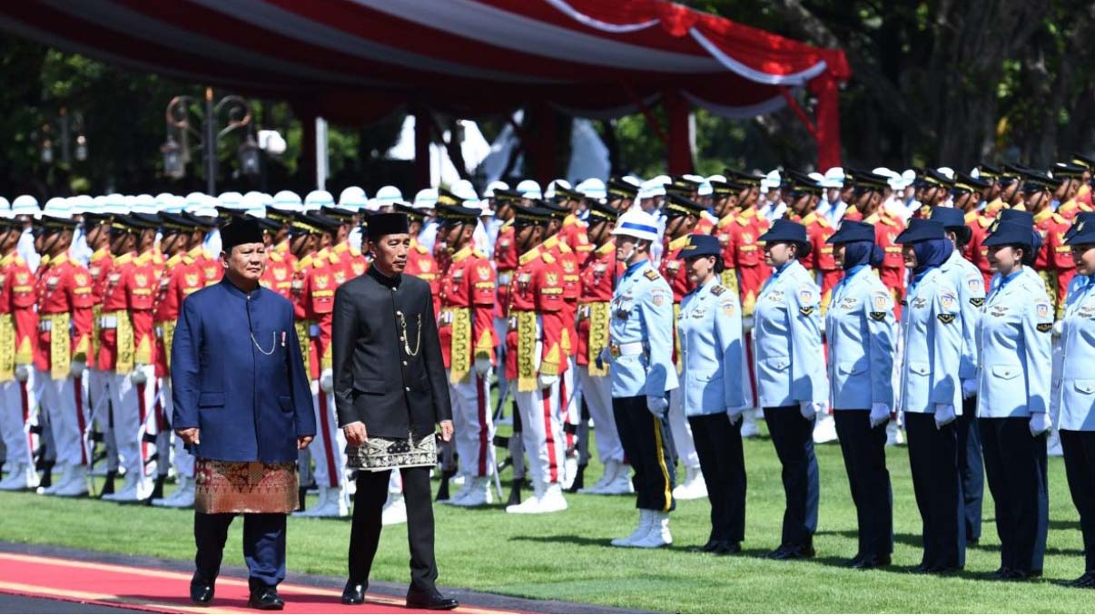 Presiden Prabowo Pimpin Upacara Pelepasan Joko Widodo di Istana Merdeka